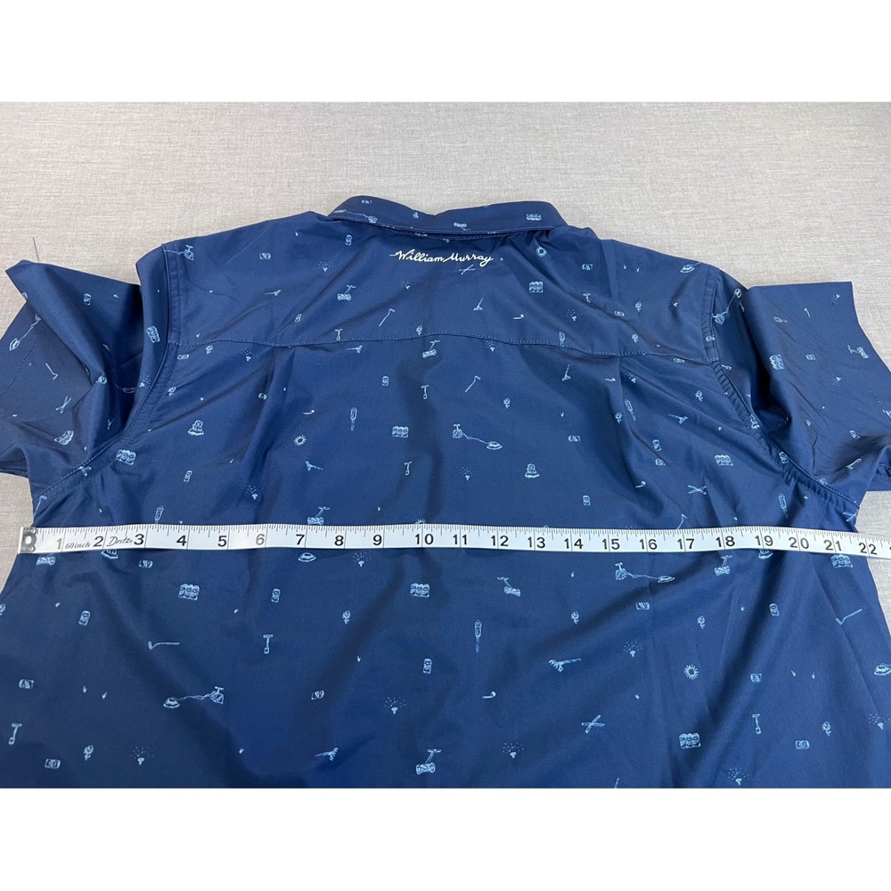 William Murray Golf Mens Navy Blue Golf Icon Print Short Sleeve Button Down M - Picture 3 of 15